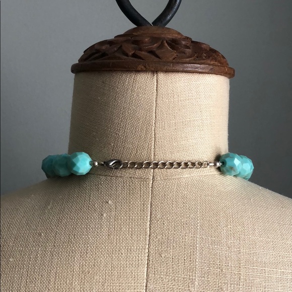 Costume Faceted Turquoise Necklace - Picture 2 of 2